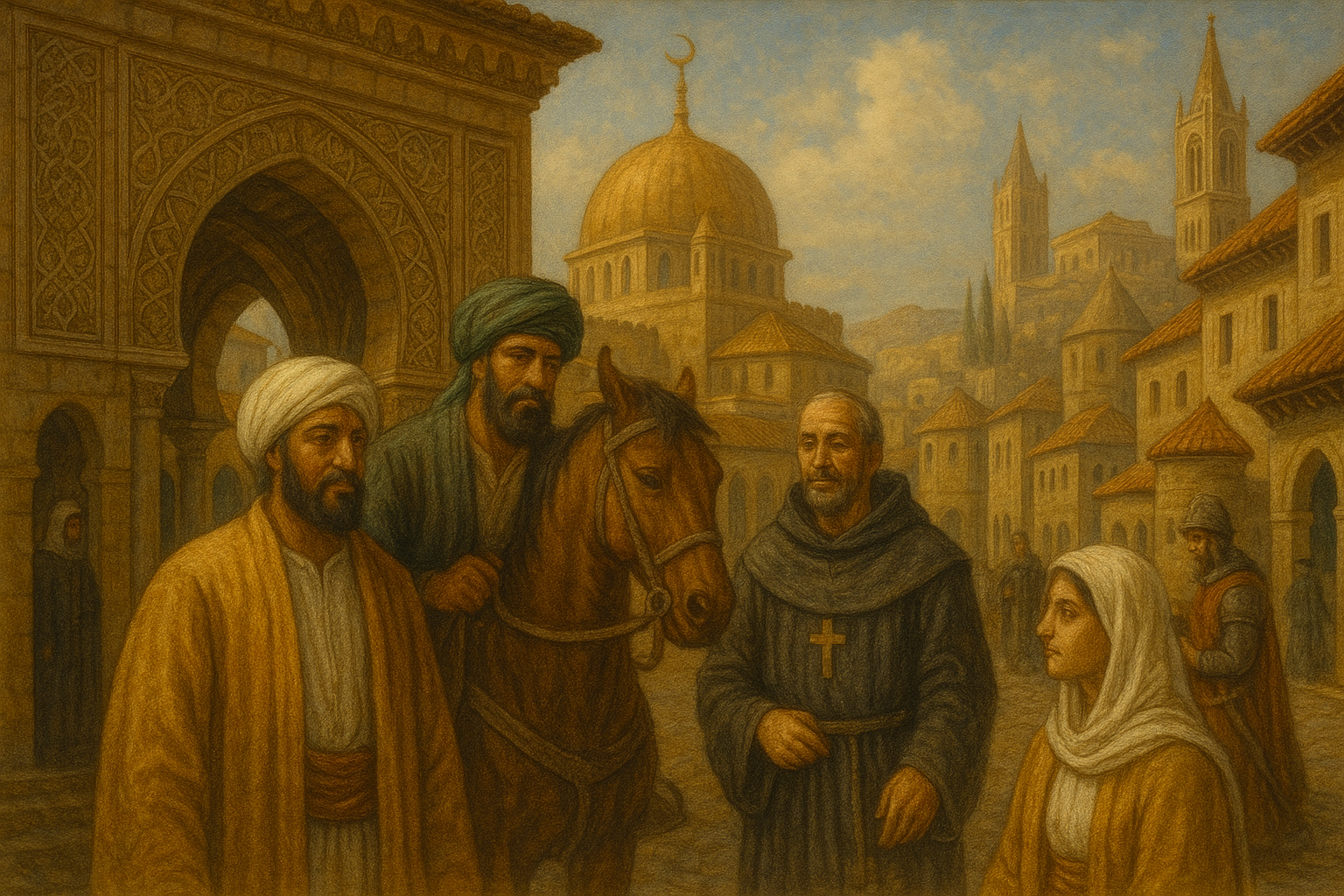 이슬람은 이베리아 반도에 정착하며 약 800년간 스페인 내에 존속하는 걸 상징하는 그림