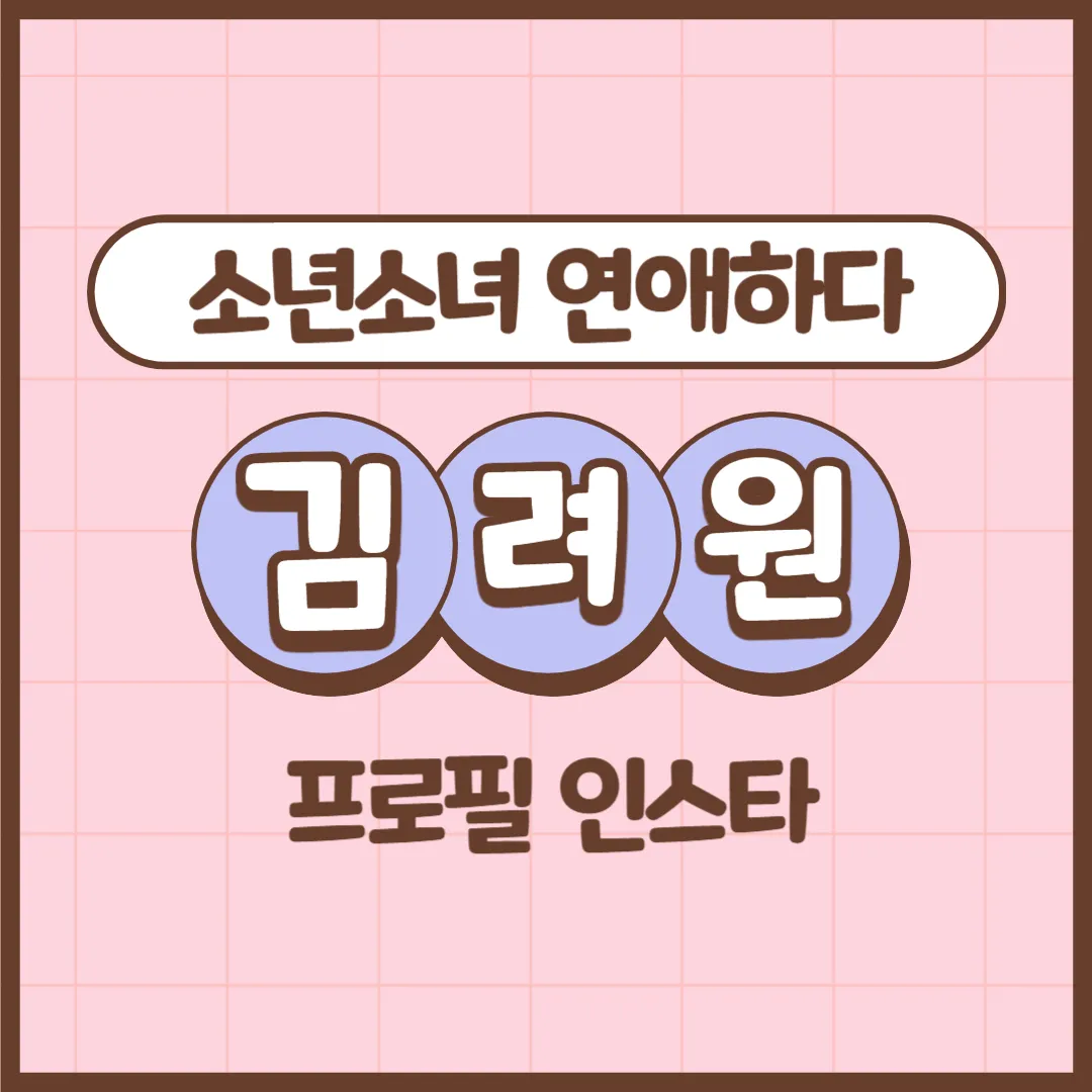 소년소녀연애하다 김려원 프로필 인스타