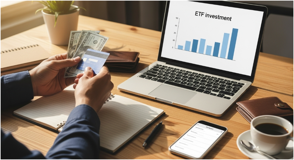 현금, 카드, ETF투자 화면 이미지