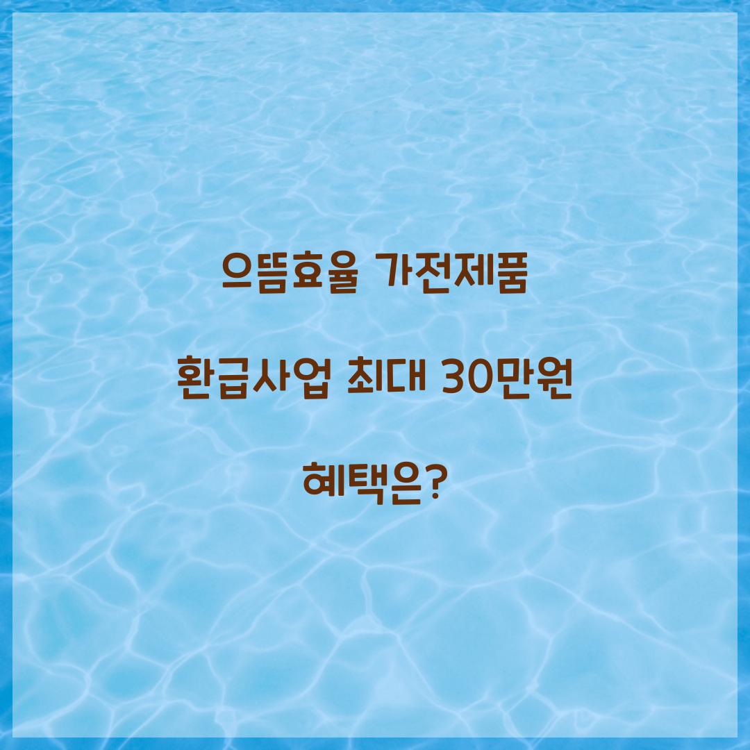 으뜸효율 가전제품 환급사업