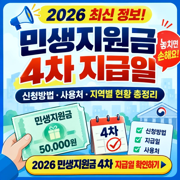 민생지원금 4차 지급일