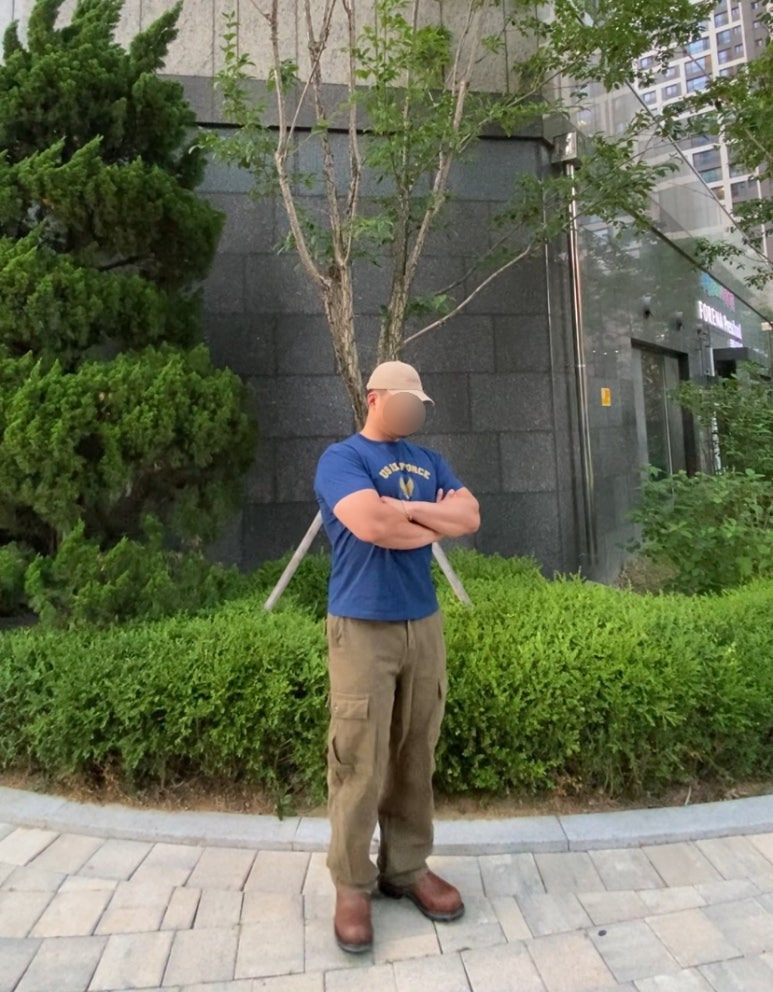 데일리룩('26. 6. 5.)랭글러 빈티지 볼캡, 카고브로스 에어포스 빈티지 아메리칸 반팔 티셔츠, 프리즘웍스 카고 팬츠, 레드윙 페코스 11인치 워크부츠 2231 엔지니어부츠