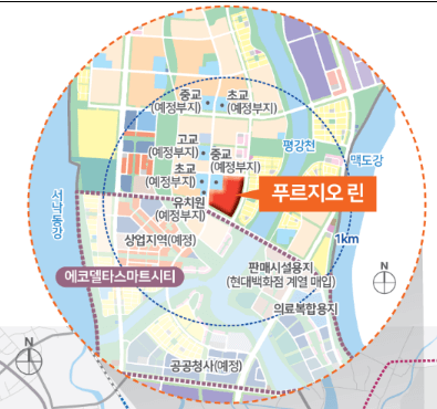 에코델타 푸르지오 린 위치 지도 그림