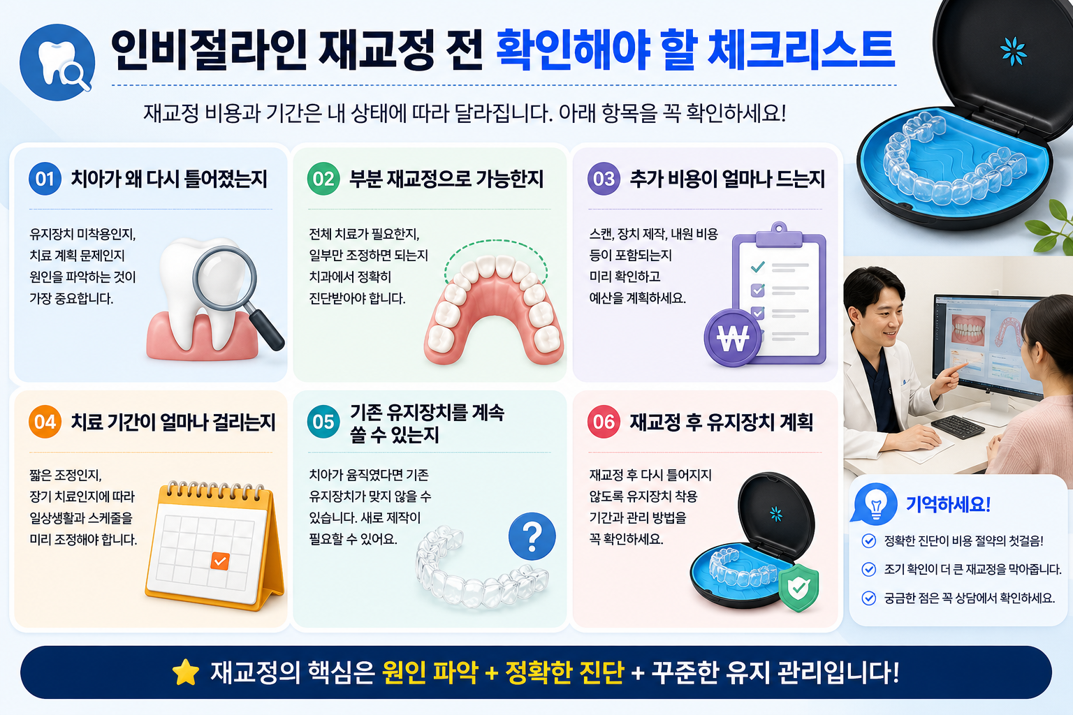 인비절라인 재교정 전 확인해야 할 체크리스트