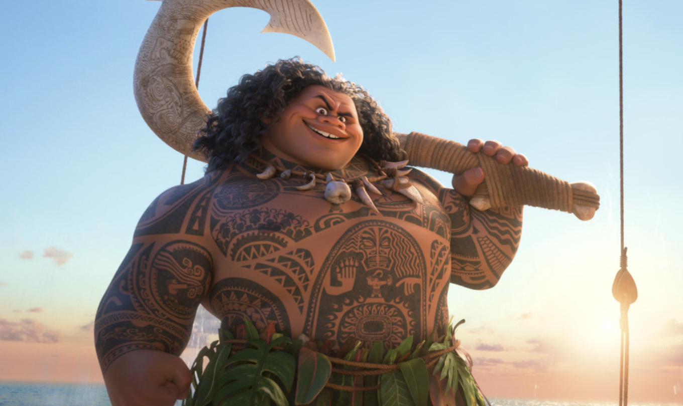 모아나를 돕기로 결심한 마우이