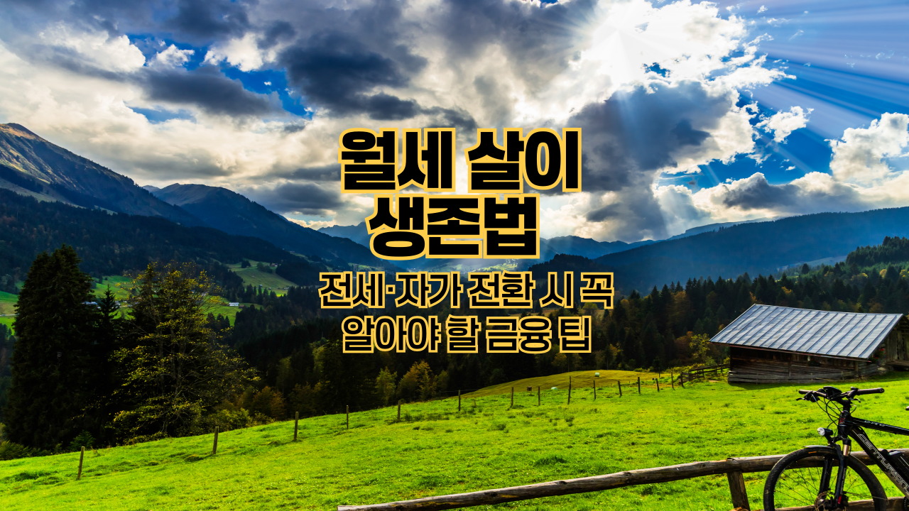 월세 살이 생존법 ❘ 전세·자가 전환 시 꼭 알아야 할 금융 팁