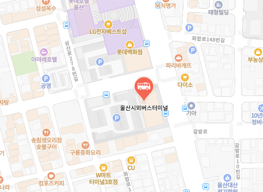 울산시외버스터미널 위치-지도