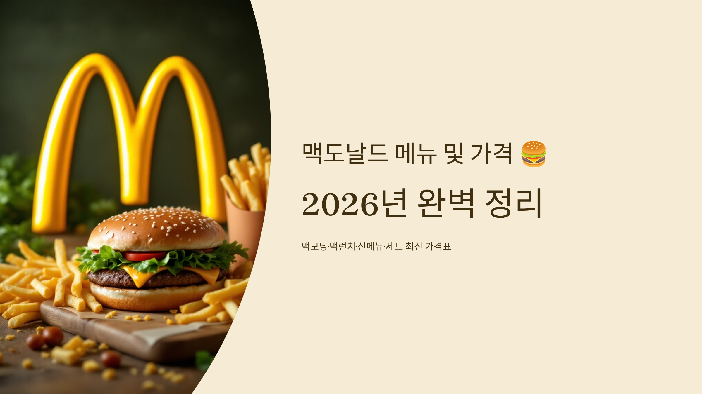 맥도날드 메뉴가격 알아보기