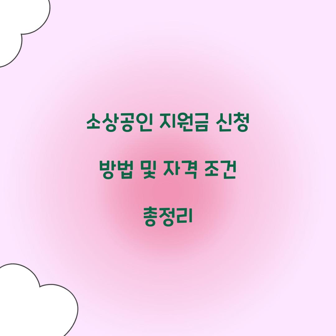 소상공인 지원금 신청