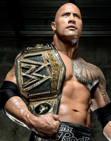 드웨인 존슨이 더 락이란 이름으로 프로레슬링 하던 시절의 사진