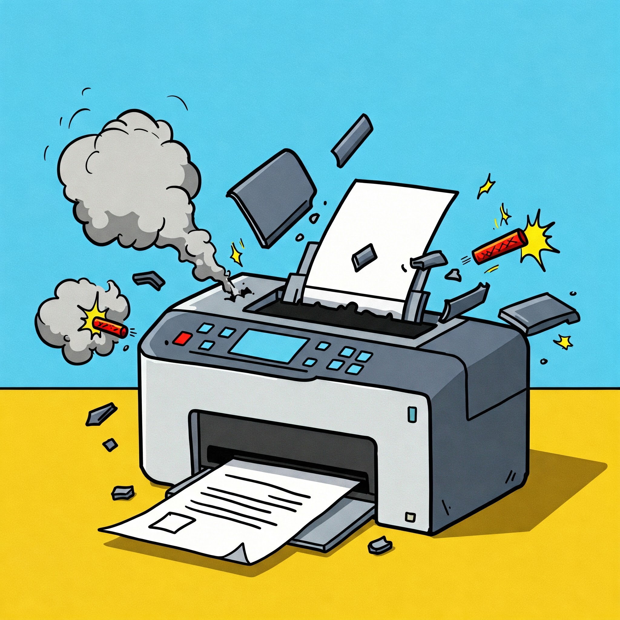 고장 난 프린터.