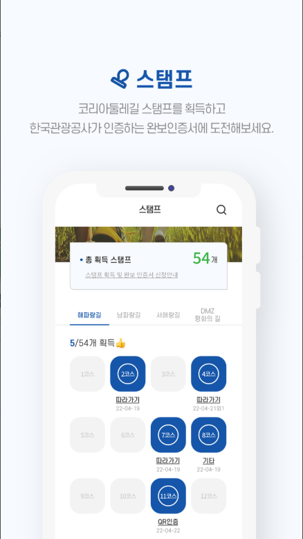코리아둘레길 걷기, 해파랑길, 남파랑길, 서해랑길, DMZ 평화의 길