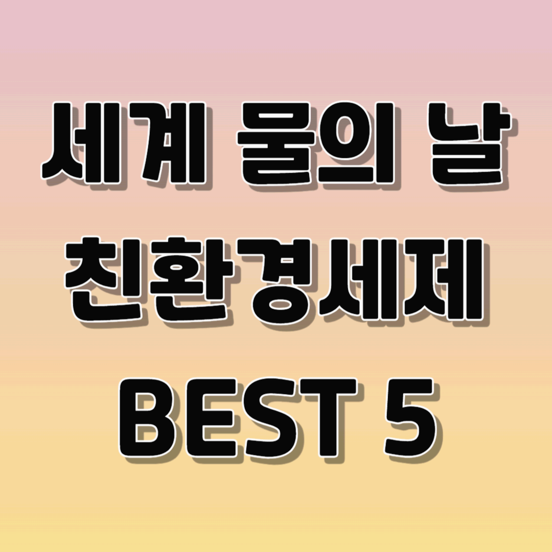 세계물의날 친환경세제