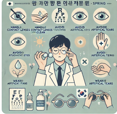 콘택트렌즈 사용자 봄철 눈병 예방법 관련 사진