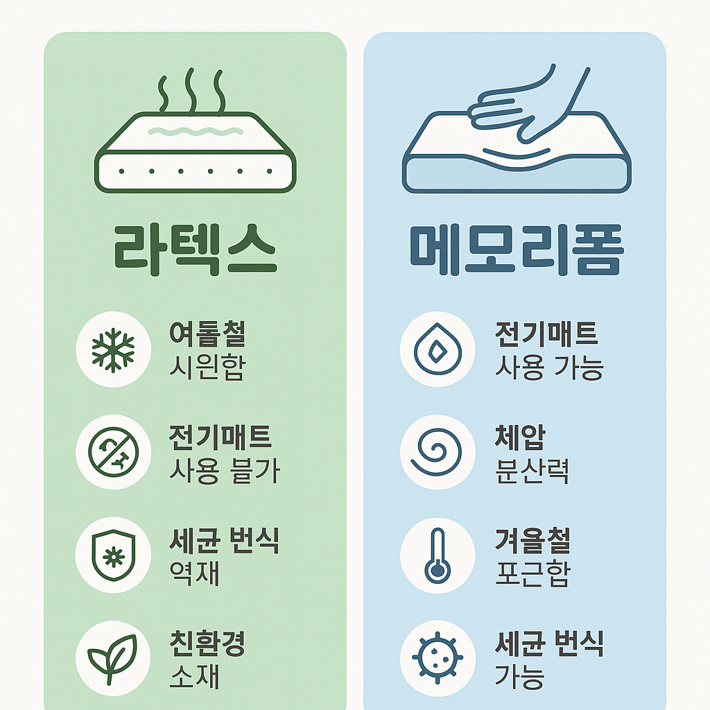 라텍스와 메모리폼 차이