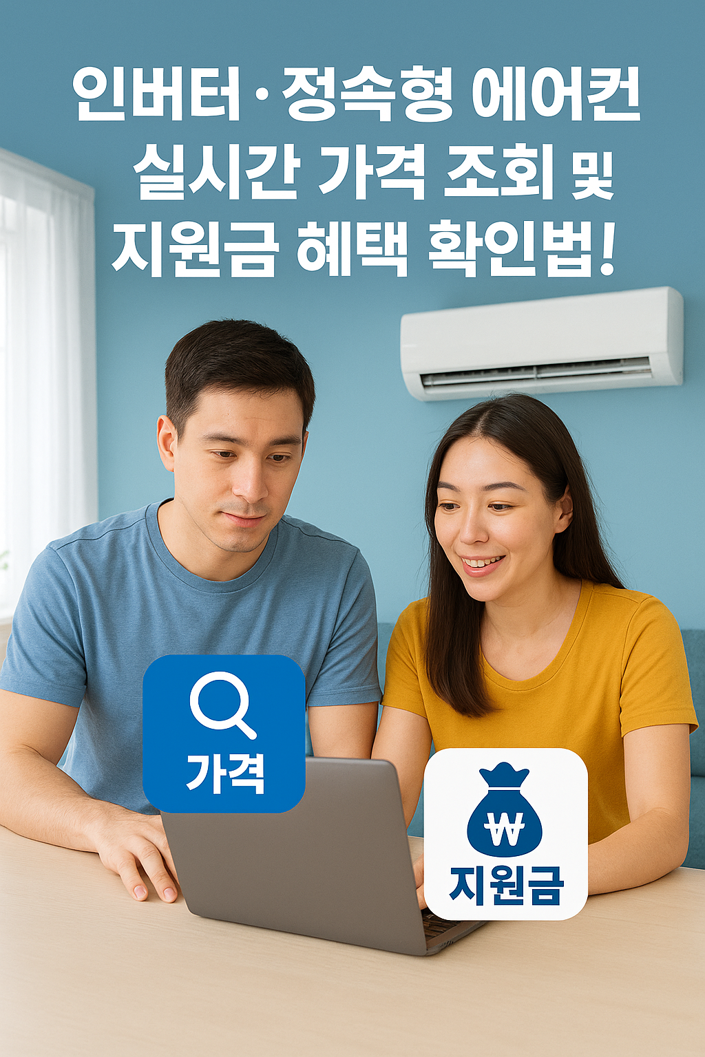 "인버터&middot;정속형 에어컨 실시간 가격 조회 및 지원금 혜택 확인법!"