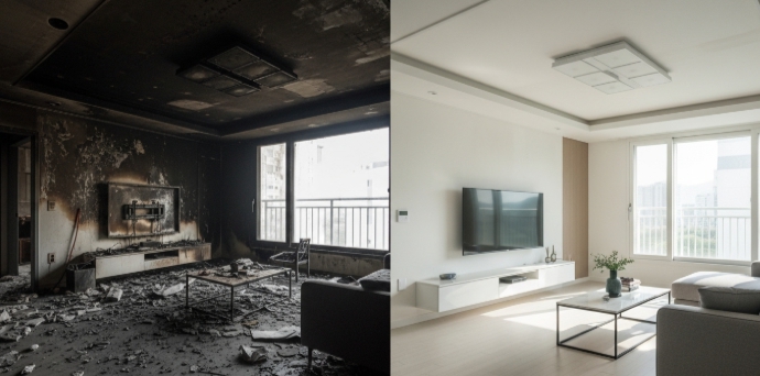 영등포 화재 후 인테리어까지 마무리