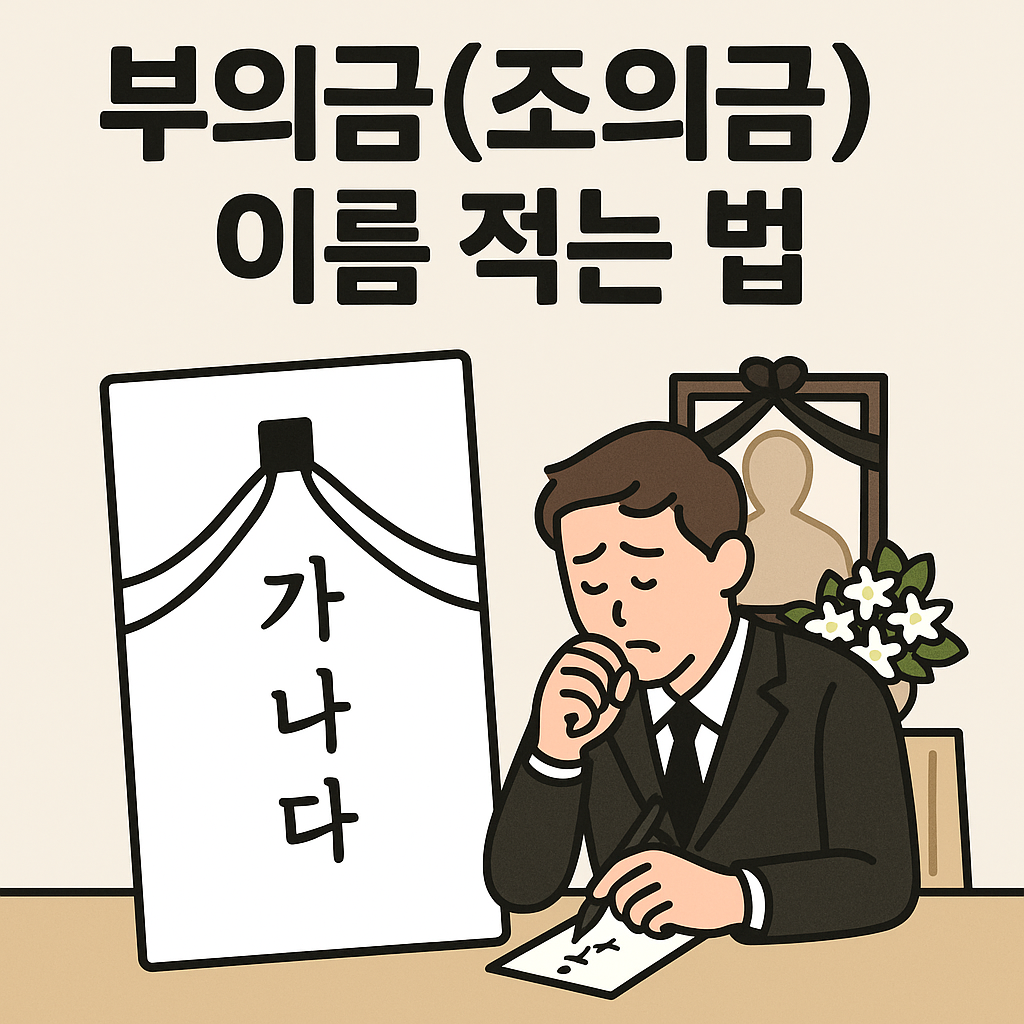 장례식장 부의금(조의금) 봉투 작성법 완전 정리｜이름 위치·작성 예시·실수 없는 꿀팁