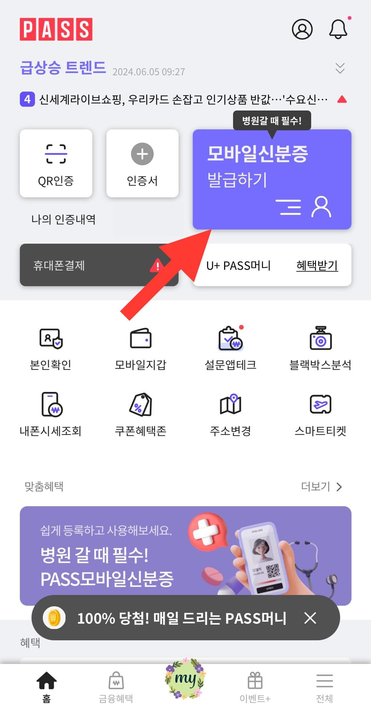 모바일 신분증 발급 방법 - PASS