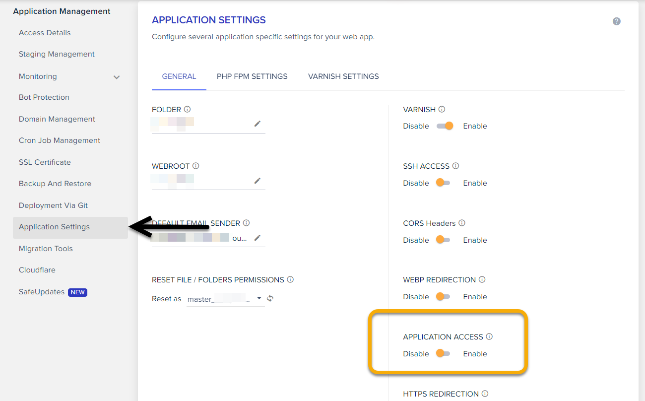 클라우드웨이즈(Cloudways): 특정 애플리케이션 비활성화하기