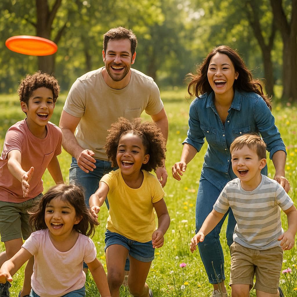 온 가족이 즐겁게 노는 모습