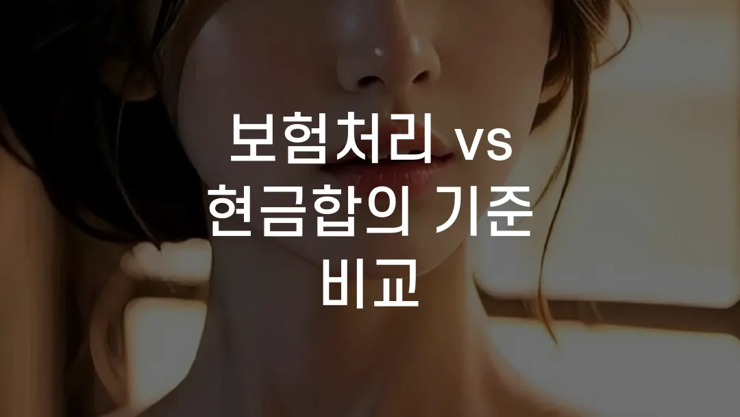 보험처리 vs 현금합의 기준 비교