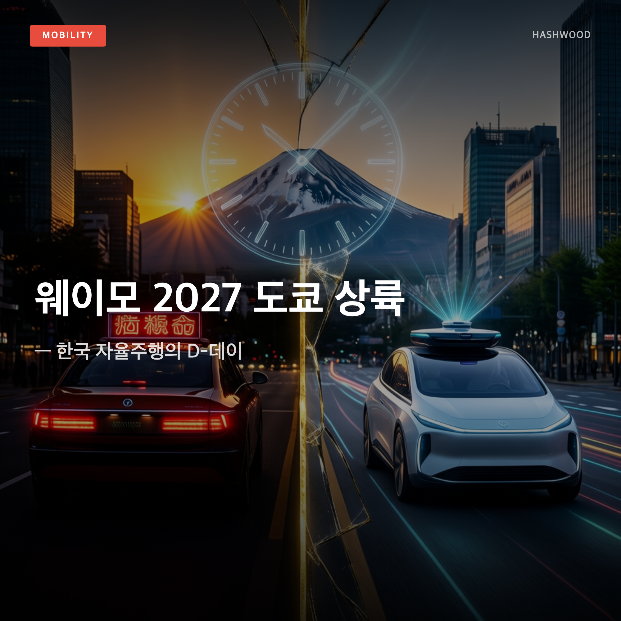 그림: 웨이모 2027 도쿄 상륙 — — 한국 자율주행의 D-데이
