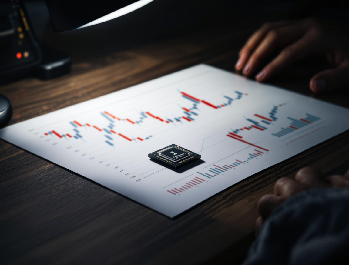 양자컴퓨터 칩 표현하는 사진