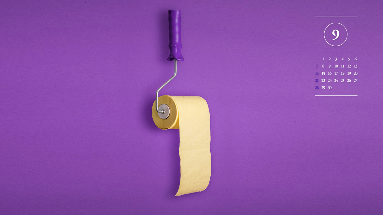 05 노란색 두루마리 휴지 A - 2025년9월 노트북배경화면