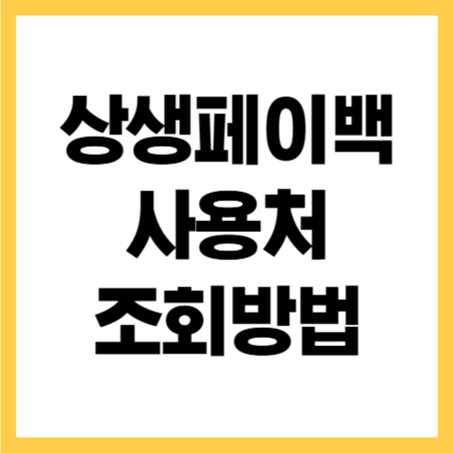 상생페이백 사용처 조회 방법