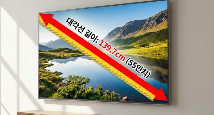 55인치 TV 크기 대각선 길이