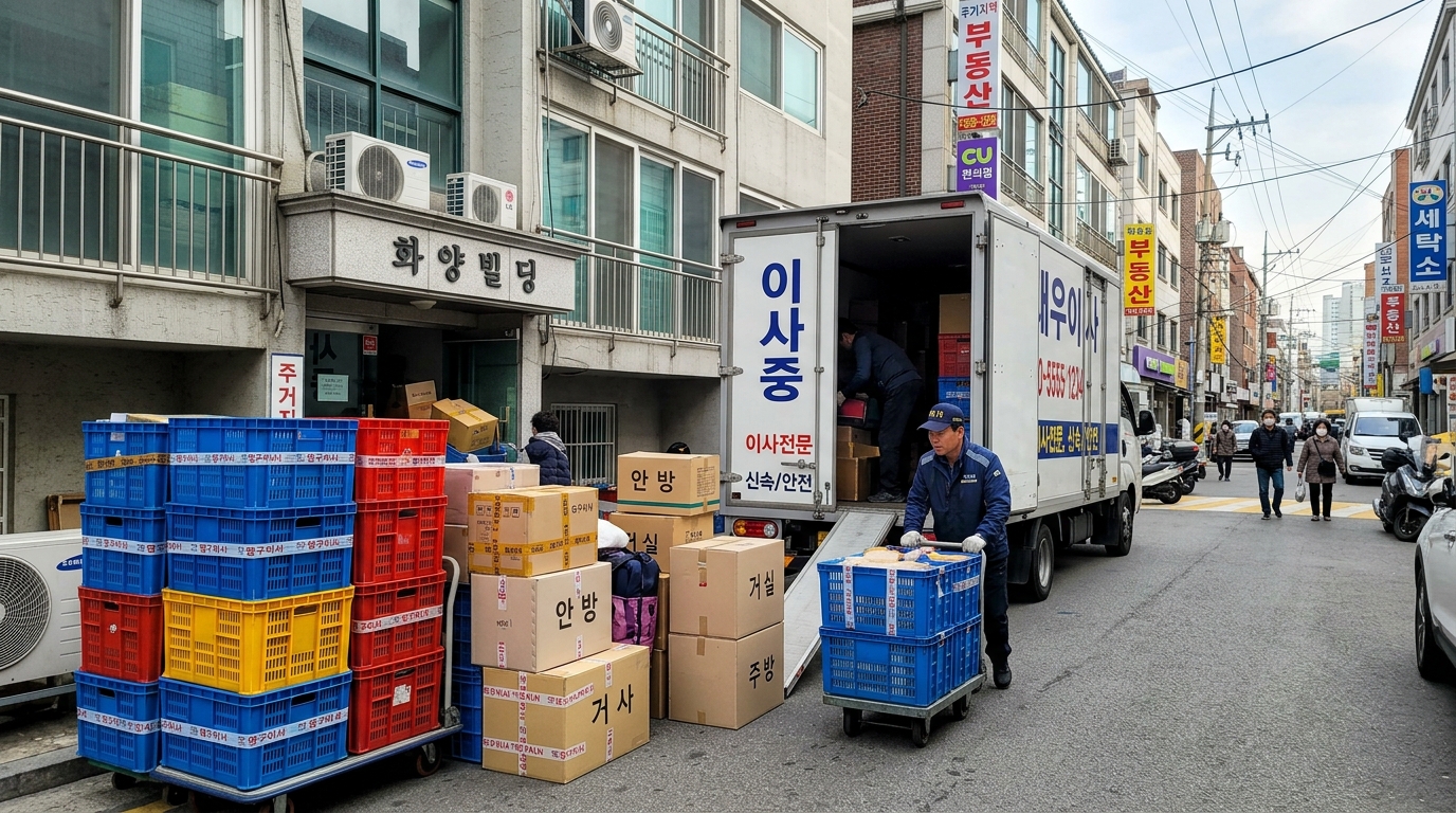 이삿짐을 나르는 모습