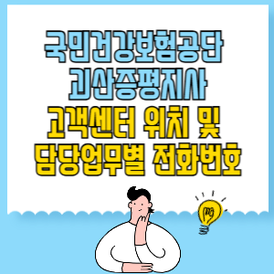 국민건강보험공단 괴산증평지사 고객센터 위치 및 담당업무별 전화번호