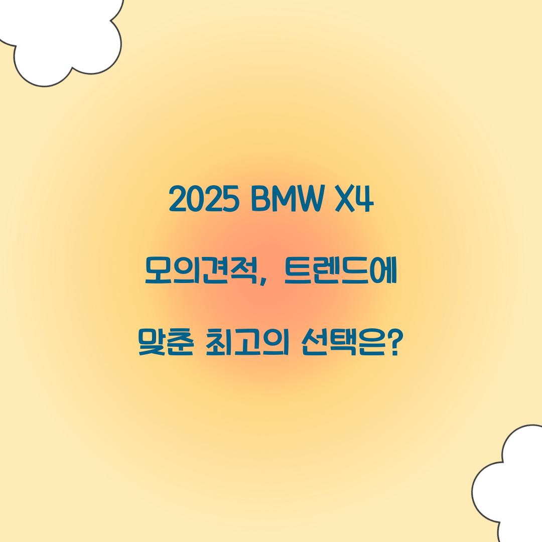 2025 BMW X4 모의견적