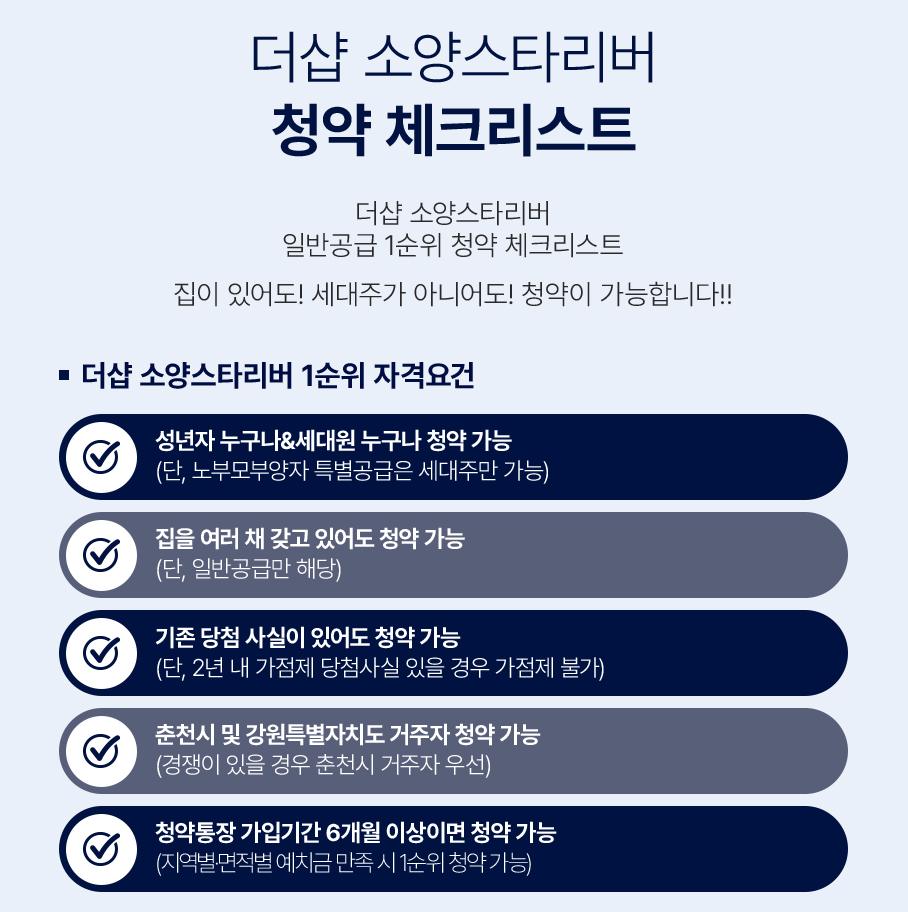 소양스타리버 청약체크리스트