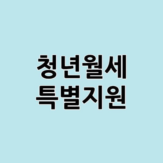 청년월세 한시 특별지원