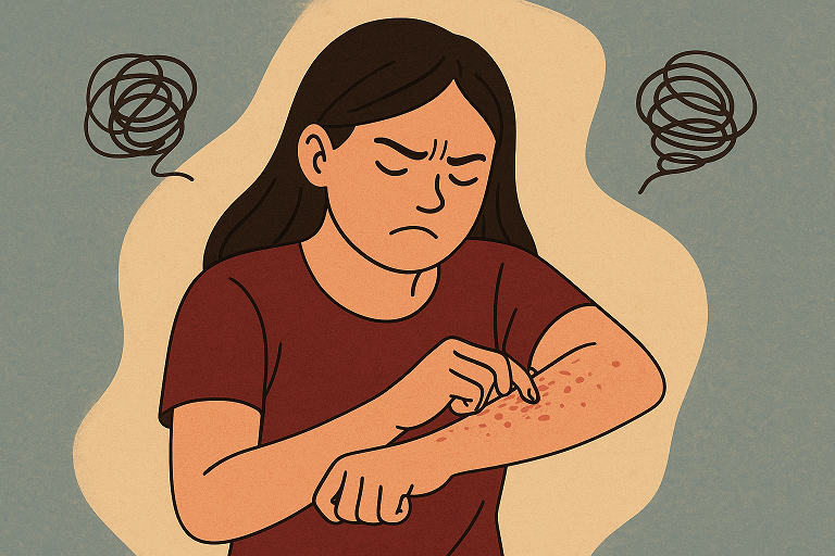 피부를 뜯는 손끝의 집착, 스킨 피킹 증후군 (강박,감각과민,신체손상)