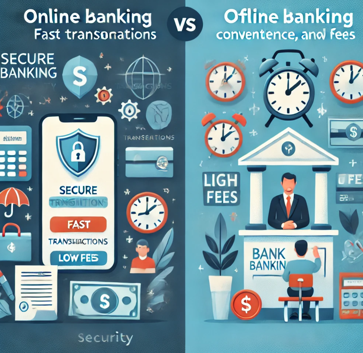 온라인금융거래 했을때와 오프라인으로 금융거래 했을때의 사진