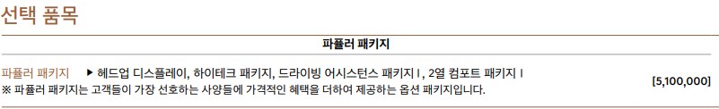 G80 파퓰러 패키지 