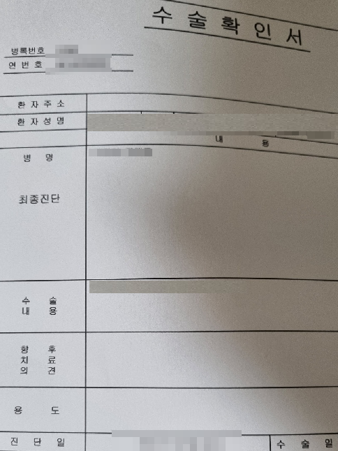 수술-확인서-양식-모자이크-이미지