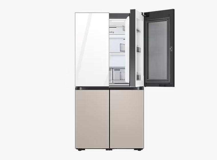 삼성전자 비스포크 냉장고 4도어 870L 색상 글램 화이트+새틴 베이지