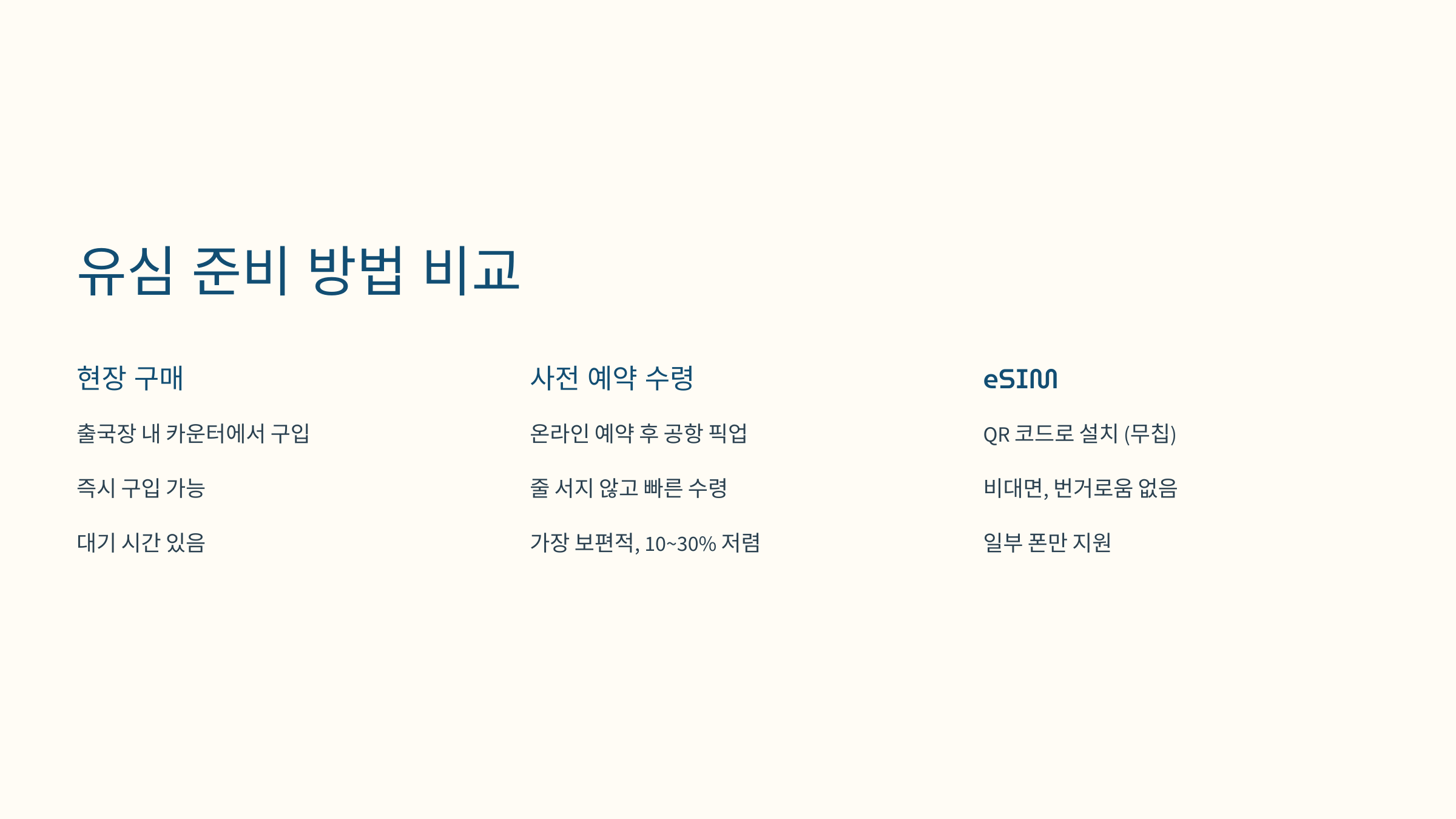 공항 유심 픽업 부스 안내 이미지