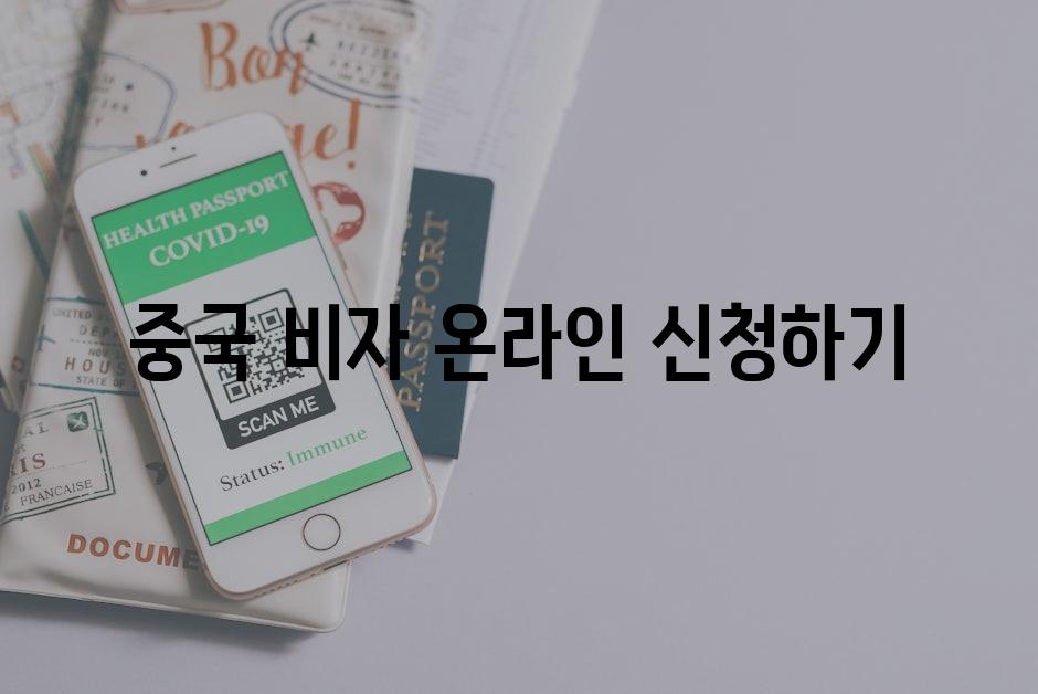 중국 비자 온라인 신청하기