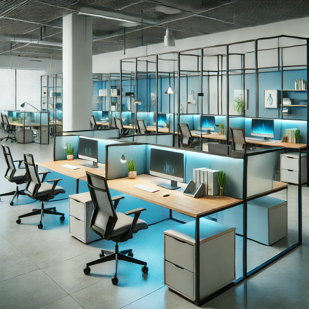 사무실 내 개인 업무 공간 인테리어