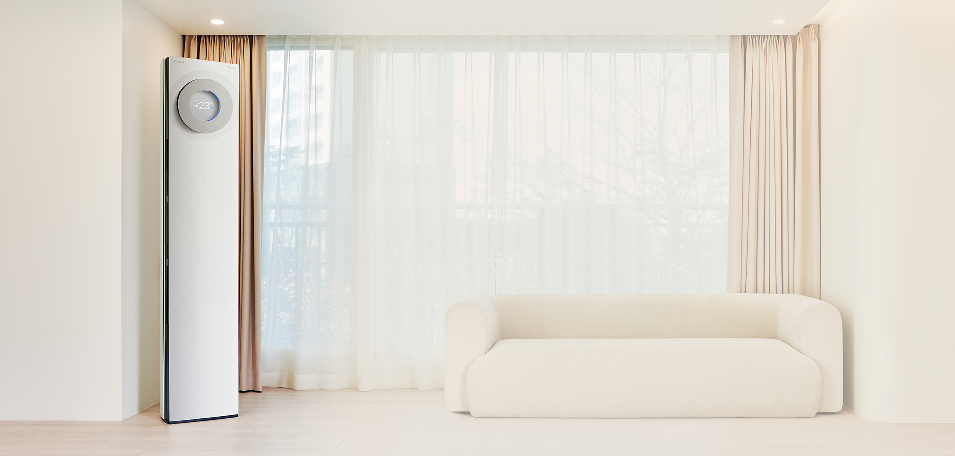 캐리어에어컨이 설치 된 거실