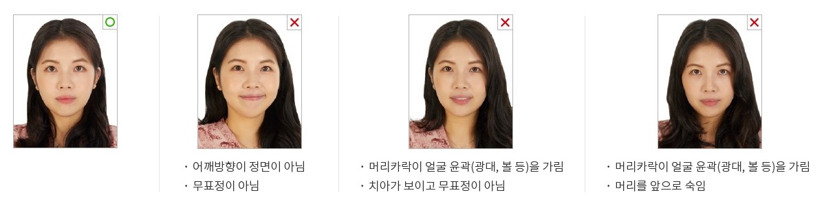 여권발급 준비물 - 사진규격안내