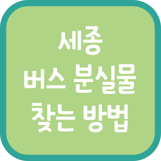 세종 버스 분실물 찾는 방법