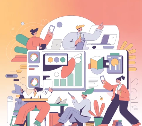 OCR 소개글 마무리 일하는 사람들 예시 일러스트