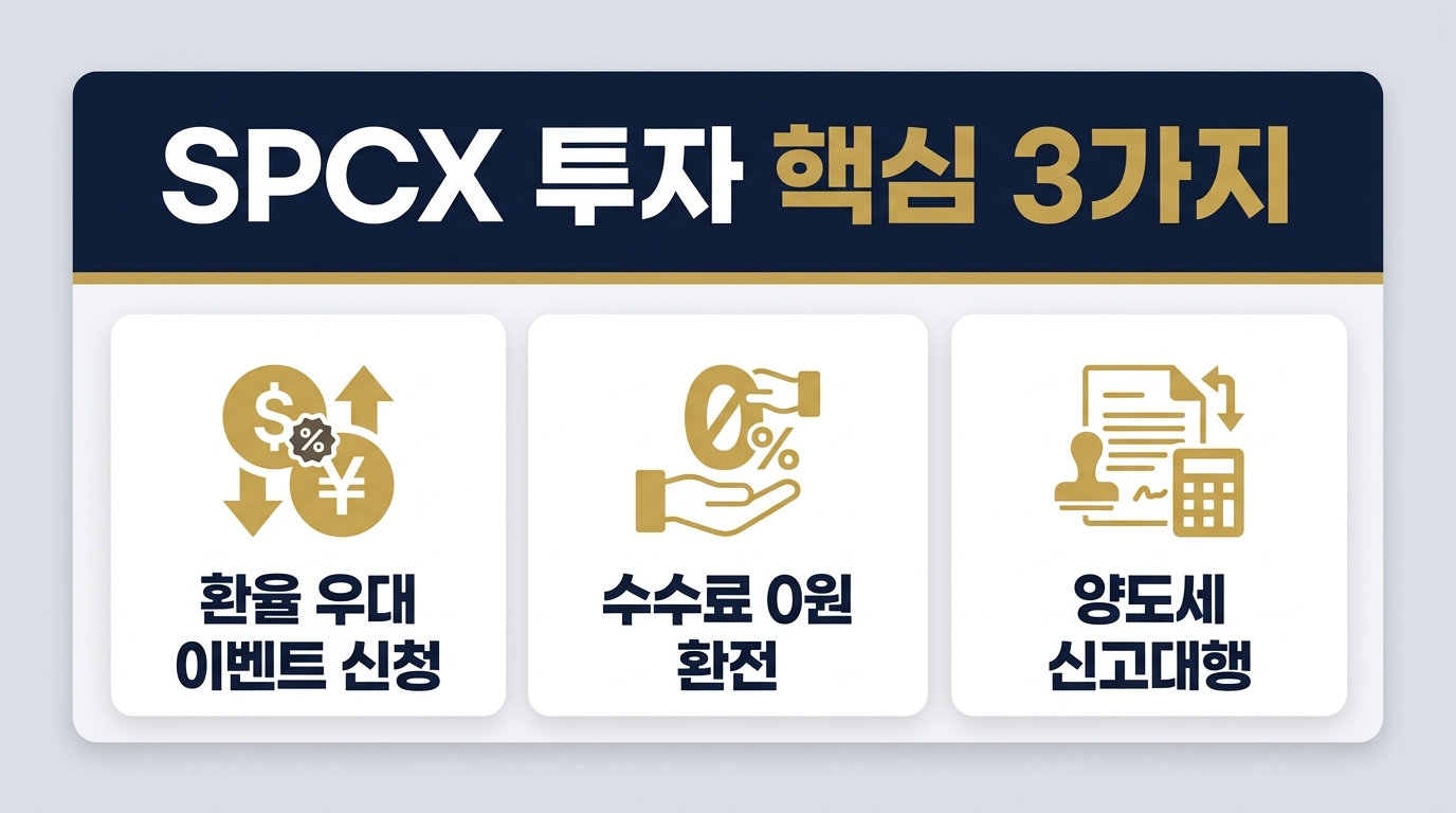 SPCX 투자 핵심 환율우대 수수료절약 양도세신고 요약카드 2026년
