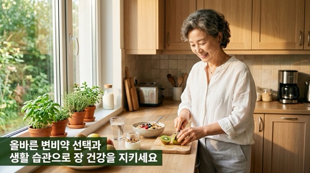 변비약 올바른 사용 건강한 장 생활습관 마무리 이미지